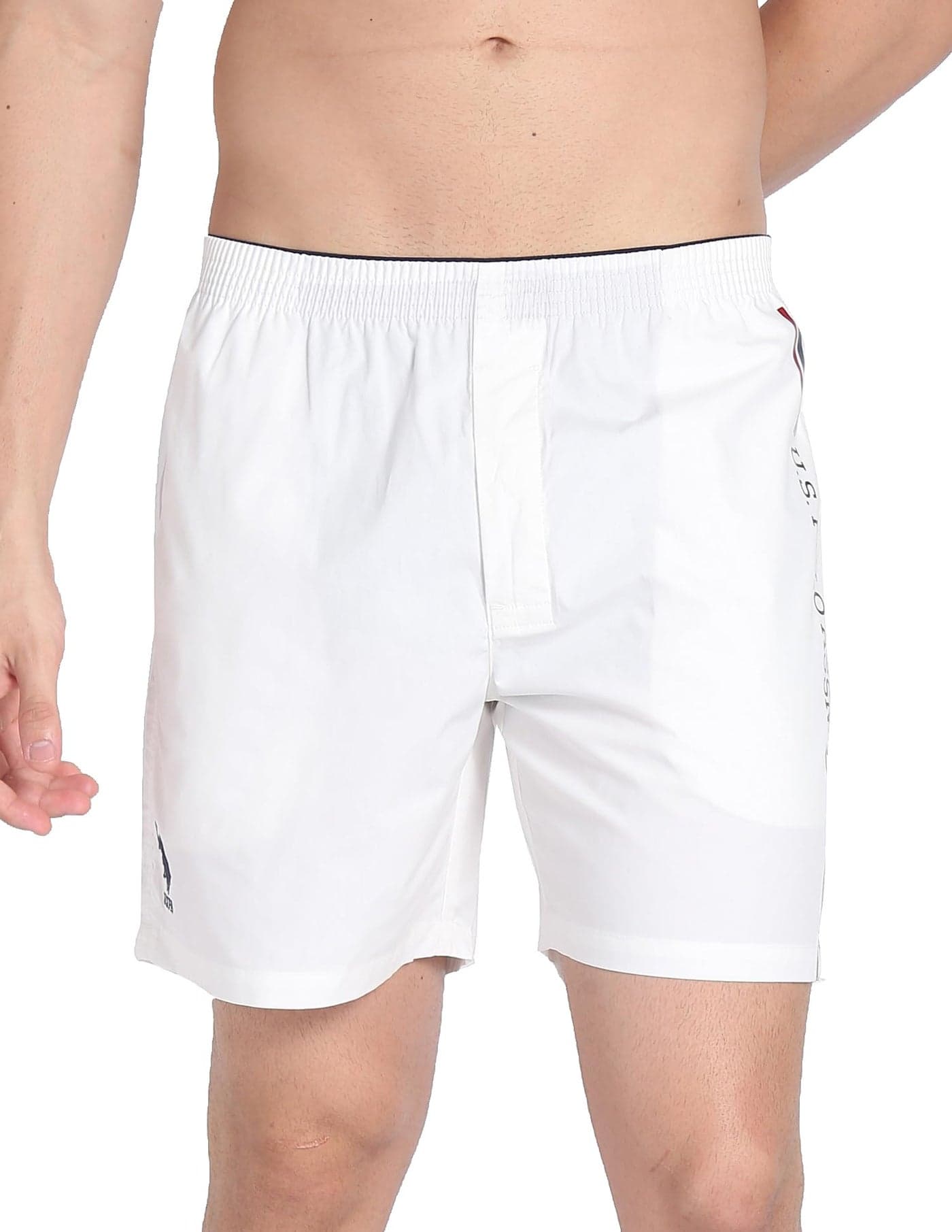 U.S. POLO ASSN. Brand Stripe Dual Pocket IYAX Boxers - Pack of 1 (S White)