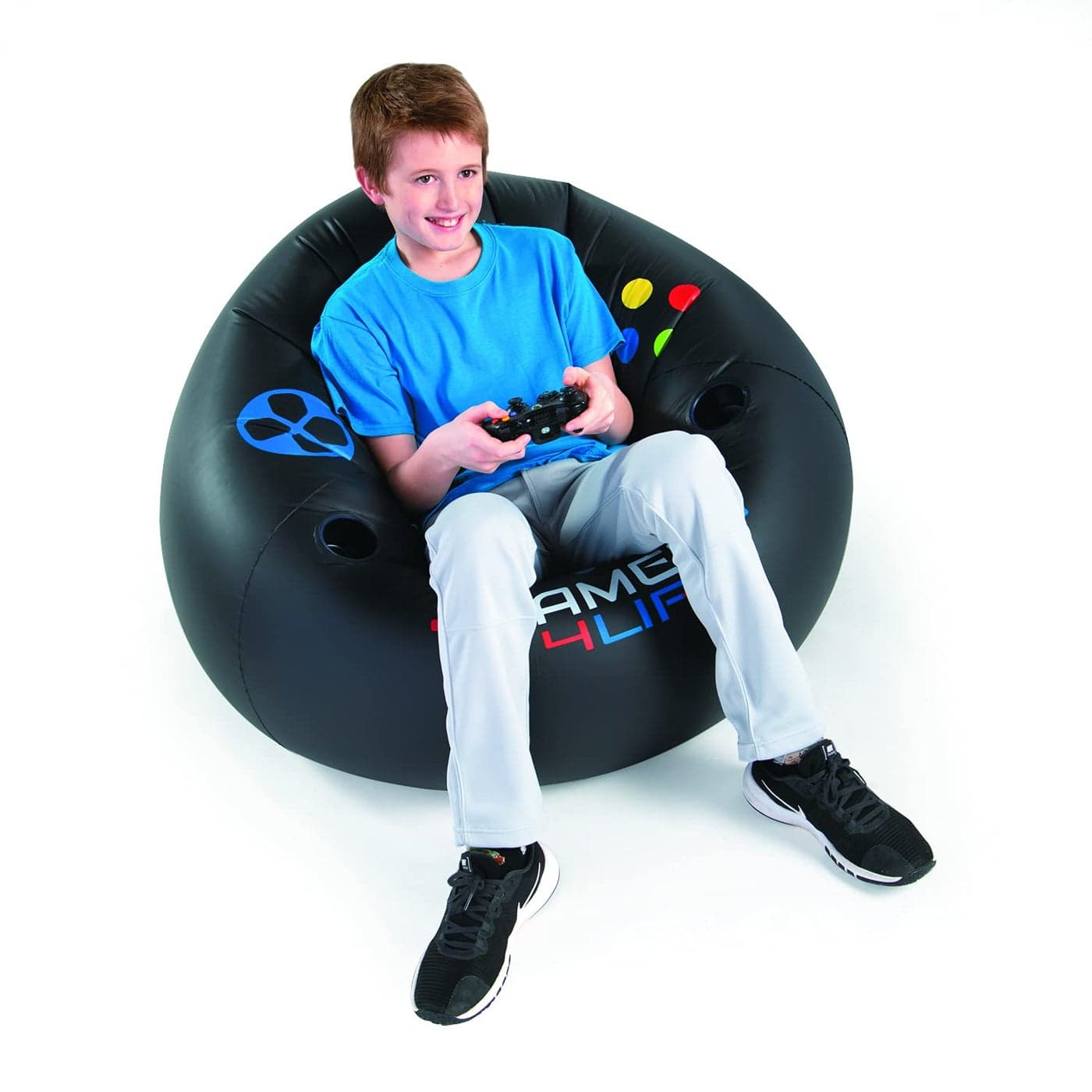Tribello Inflatable Video Gaming Chair for Kids Teens Cool Game ChairXbox Chair Perfect for Game RoomsVideo Games or Relaxing Family Movie NightsDorms Parties