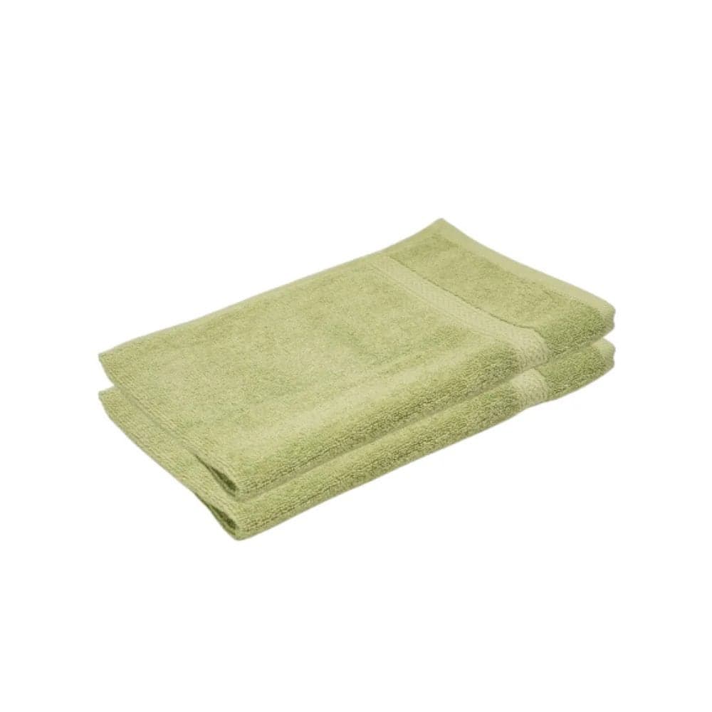 BYFT Home Hand Towel Green 40 x 70 Cm 100% Cotton 500 Gsm Set of 02