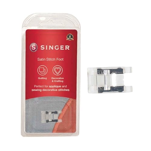 SINGER Satin Stitch Presser Foot Decorative Applique Sewing Foot with Groove for Smooth Stitching Ideal for Quilting Embellishments Craft Projects Compatible with SINGER Sewing Machines