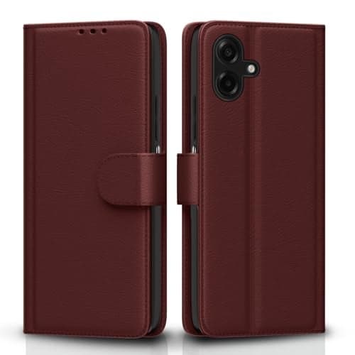 Pikkme Flip Cover for Samsung Galaxy F70e 5G | M07 | M17e / F07 | A07 | A07 5G| Leather Finish | Card Slots | Wallet Stand | Shockproof Protection Flip Case (Brown)