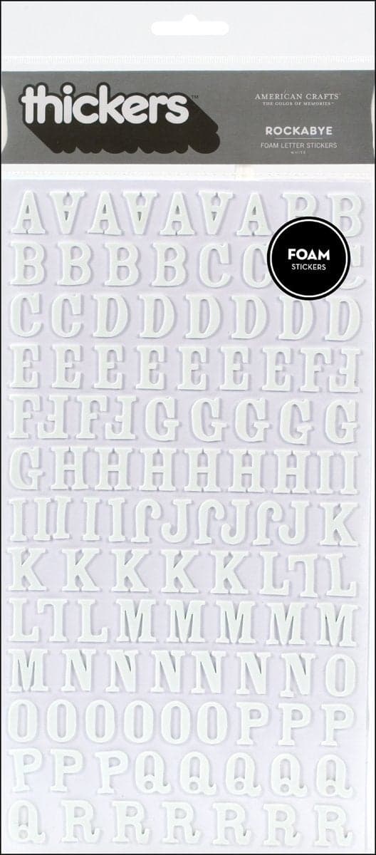 American Crafts Foam Alphabet StickersRockabyeWhite 228Pkg