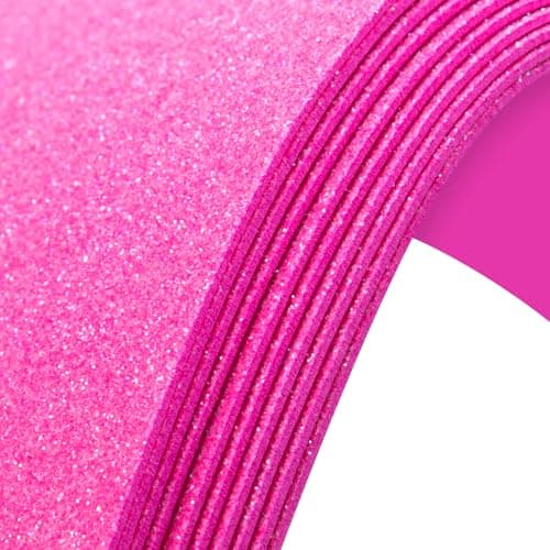 10 Pack Glitter Foam Sheets Craft 8 x 12 inch Sparkles Foam Paper for Art Crafts Projects Classrooms Scrapbook Gift DIY Cutters Card Party Decoration Pink