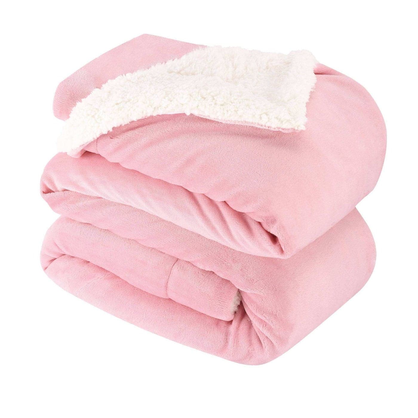 NANPIPER King Size Sherpa Blanket Soft Fleece Throw for Bed Reversible Thick Fuzzy Blanket for Winter Pink 90x108 inches