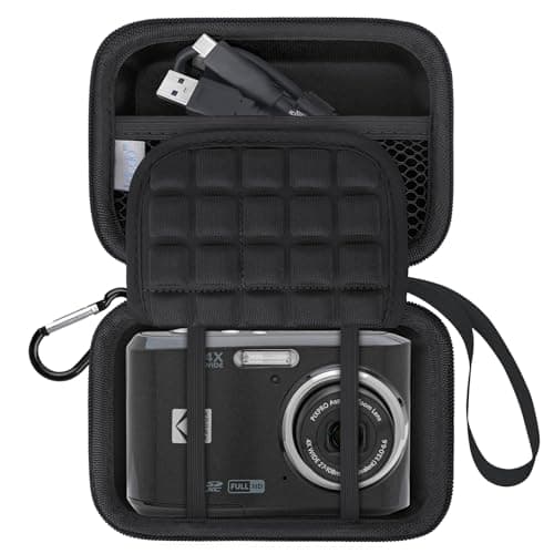 Lacdo Camera Case Compatible with KODAK PIXPRO FZ45 FZ55 FZ53 FZ43 16MP Vlogging Digital Camera Hard EVA Protective Camera Storage Trave Bag Mesh Pocket Fit Batteries USB Cable SD CardBlack
