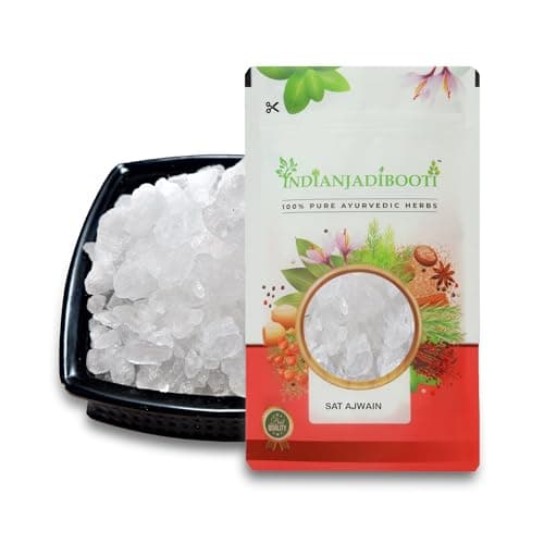 IndianJadiBooti Sat Ajwain (100g) | Pure Thymol Crystals | Ajwain Ka Sat | Natural Ayurvedic Extract from Trachyspermum Ammi | For Digestive Support, Steam Inhalation & DIY Wellness | Highly Potent