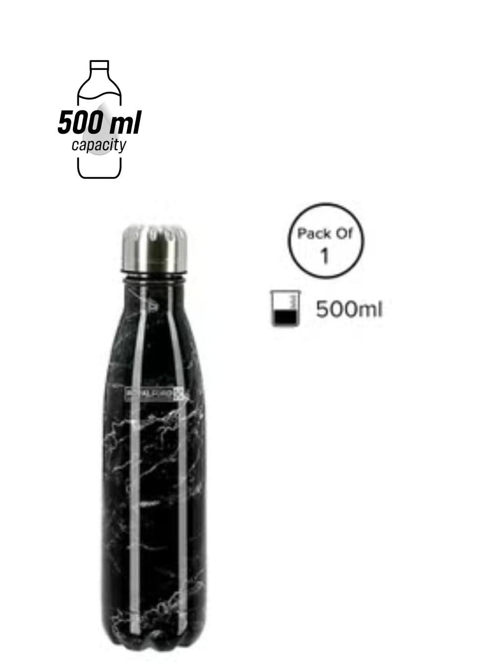 Stainless Steel Vacuum Bottle 500Ml 17Oz 304 Ss Inner Pot Hot Cool Black/White/Silver 500ml