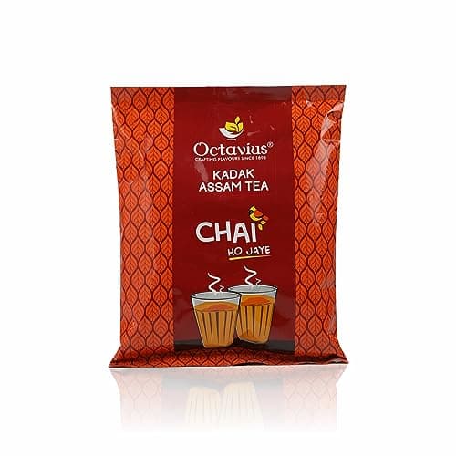 Octavius | KADAK Assam Tea - 250 Gm | Extra Strong Assam Tea | Black Tea | Kadak Chai Patti | Loose Tea | Strong Chai | Tea Powder | Chai Patti 250 Gm | Taza 250 Gm | Garden Fresh Tea | Tea 250 Gm