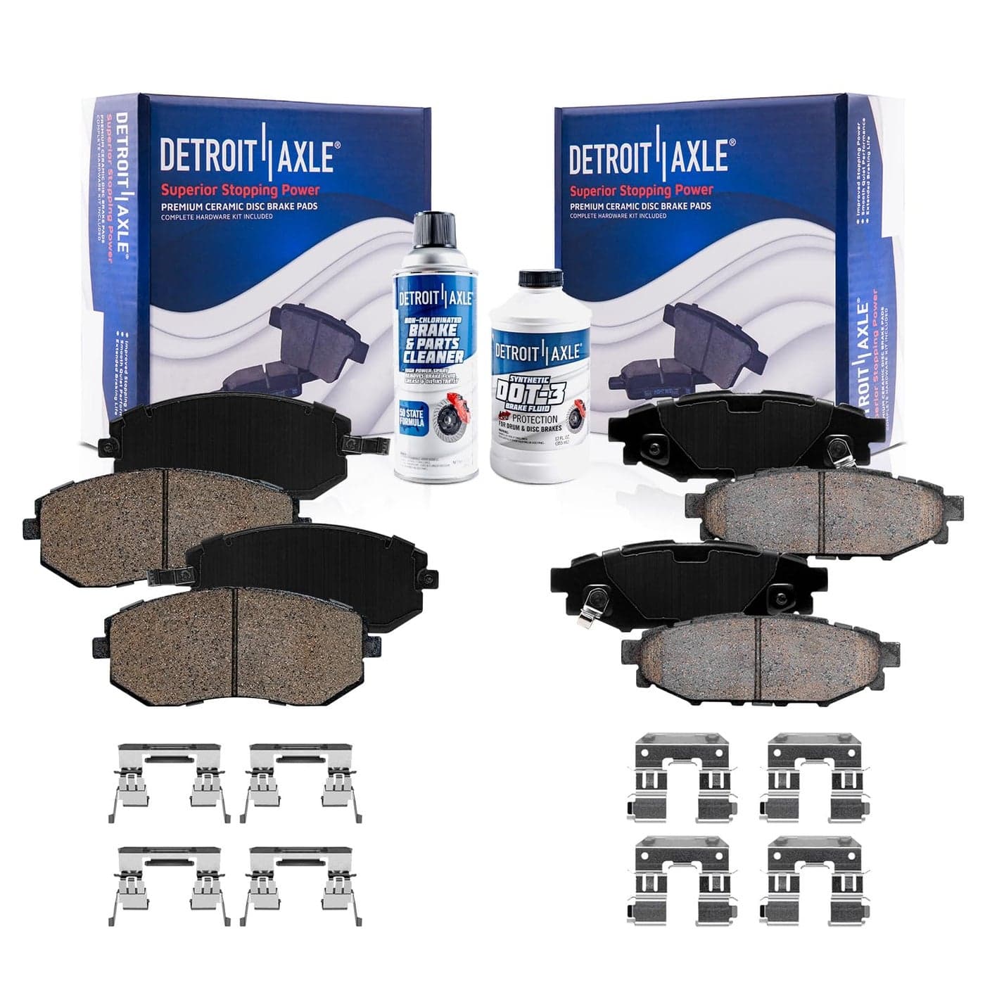 Detroit Axle Brake Pads Kit for Scion FRS BRZ Forester Legacy Outback Impreza XV Crosstrek 4 Front and Rear Ceramic Brake Pads wHardware Replacement