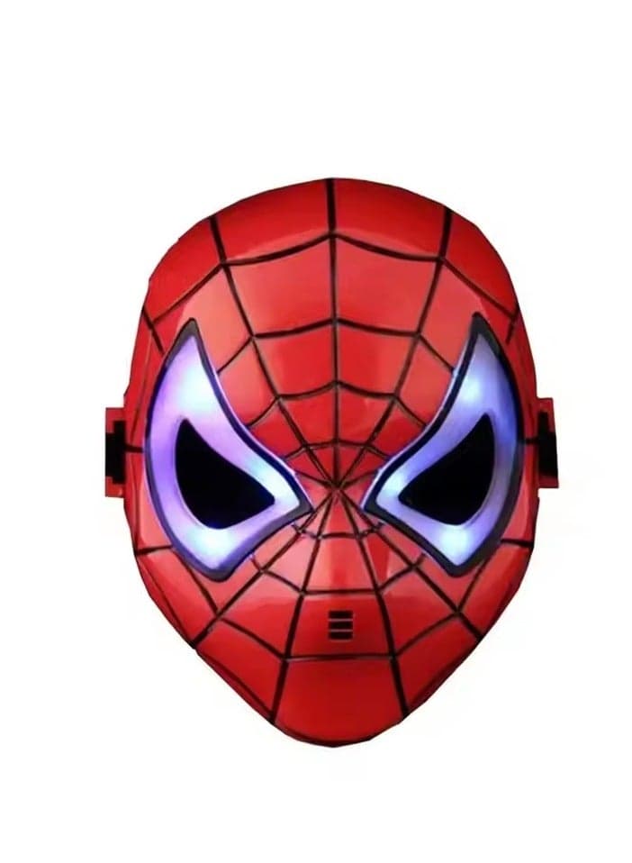 Kids Mask Spider-Man Mask for Kids 18cm – Superhero Costume Mask with LED Light-Up Eyes | Spiderman Party Mask for Boys & Girls | Avengers Superhero Dress-Up Toy | Birthday Party Supplies, Cosplay, Role Play & Halloween Mask for Kids