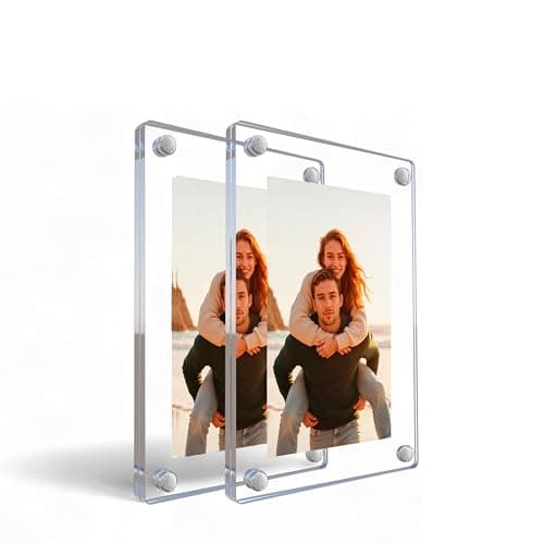 Art Street Acrylic Magnetic Picture Rectangular Photo Frames 6x9 Cm Set of 2,Custom Refrigerator,Wall Mount Rectangle Fridge Magnet with Personalized Photos,for Gifts,Office Home Kitchen Décor