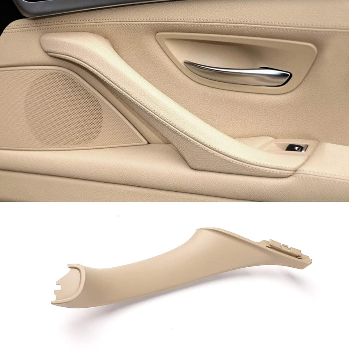 Jaronx Door Pull Handle for BMW 5 Series F10F11Right Side Inner Interior Passenger Door Pull Handles for BMW F10F11 520 523 525 528 530 535 20102016 Leather Outer Cover NOT IncludedBeige