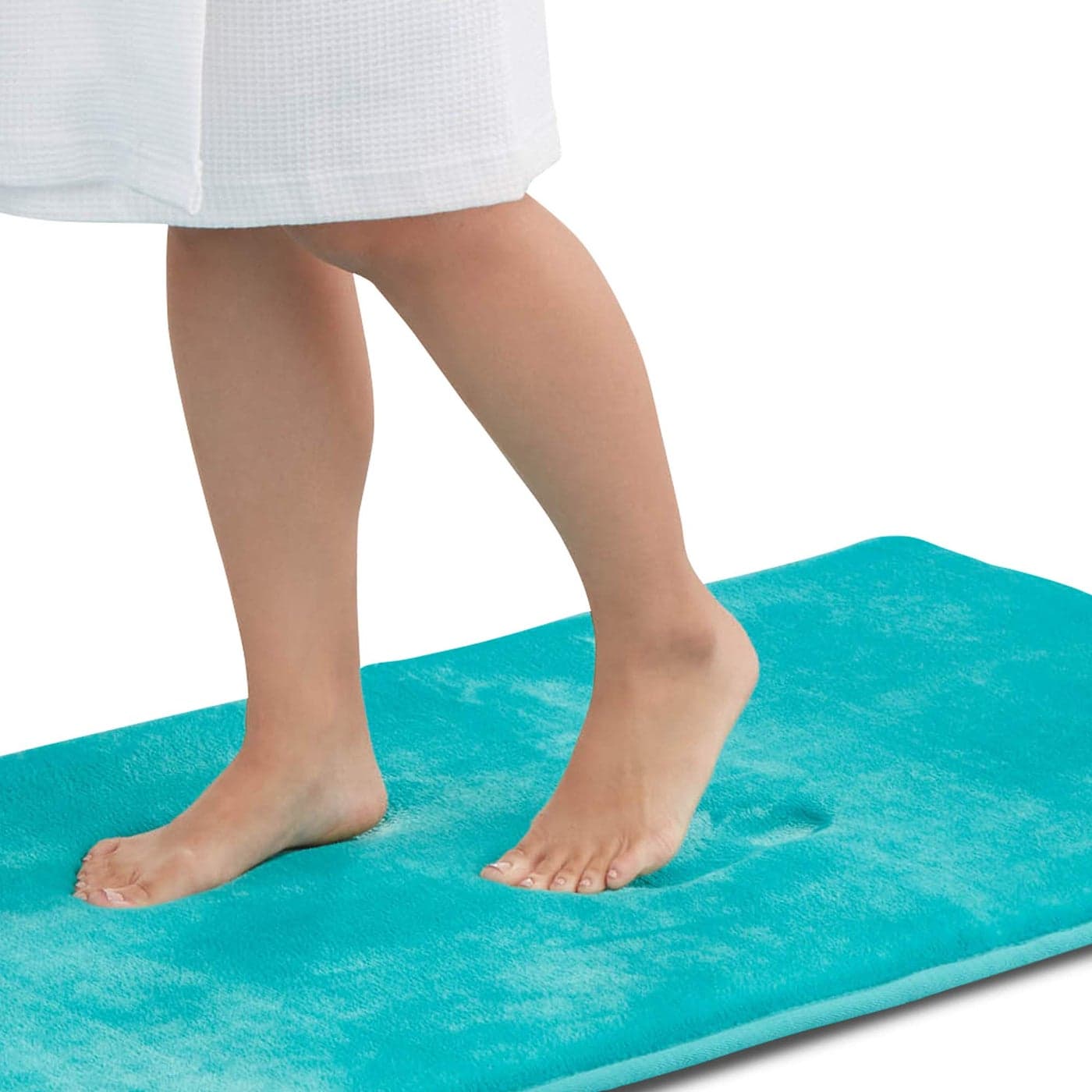 Genteele Memory Foam Bath Mat Non Slip Absorbent Super Cozy Velvet Bathroom Rug Carpet 20 inches X 32 inches Teal