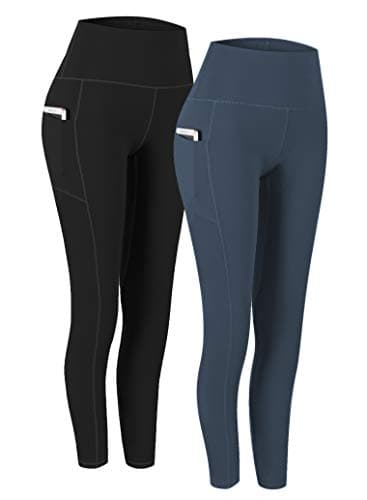 Fengbay 2 Pack High Waist Yoga Pants with Pocket Leggings Tummy Control Workout Running Yoga Leggings for Women