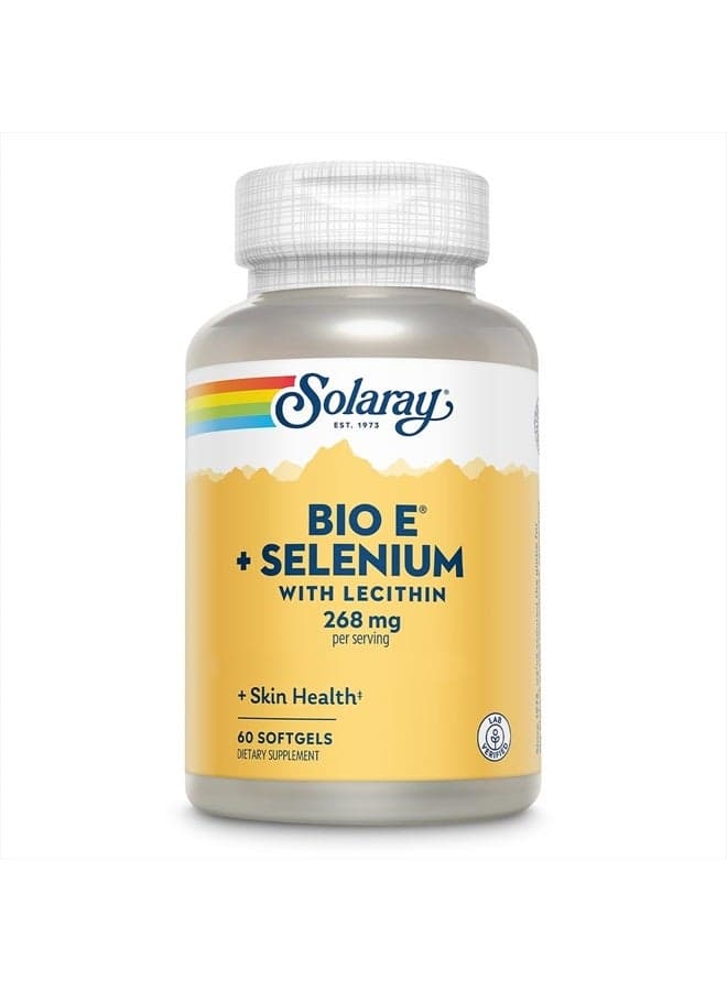 Bio Vitamin E with Selenium 400IU Healthy Heart Function, Antioxidant Activity & Skin Support High Absorption 120 Softgels
