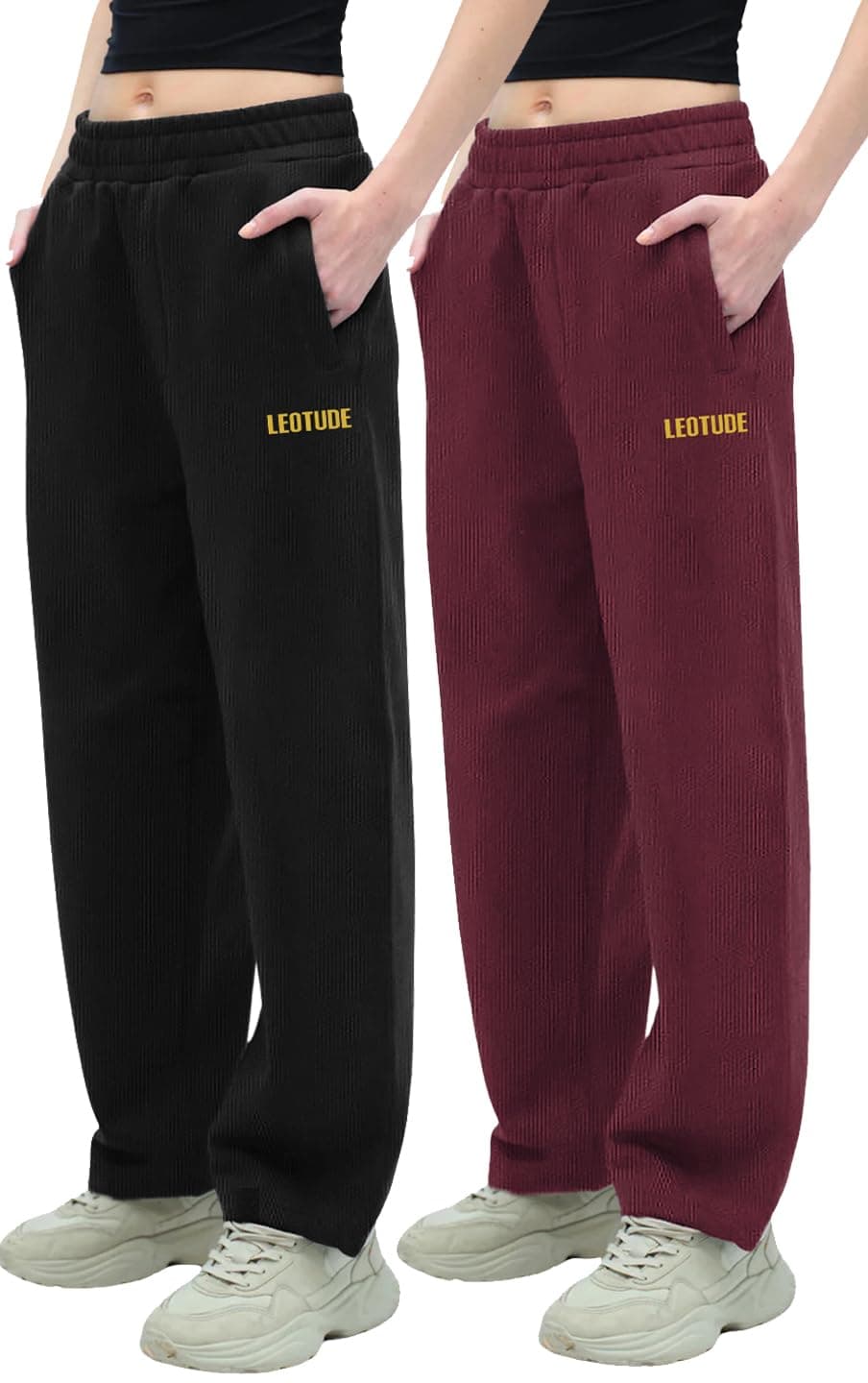 LEOTUDE Women Low Rise Textured Stylish Track Pants | Comfortable Loose Fit Trousers (GRL_TRK209_All_P_Multi-3_2XL)