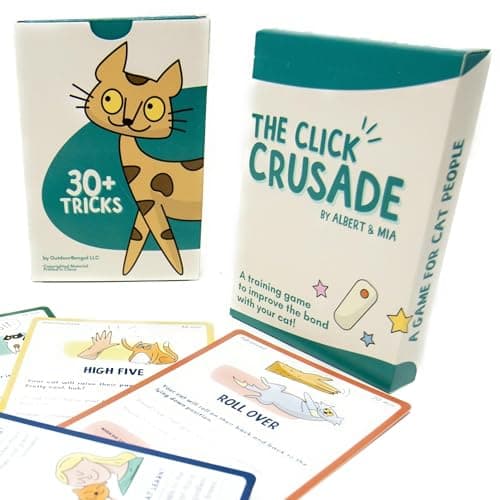 OutdoorBengal The Click Crusade Cat Clicker Training Card Game for Pet Training with Clicker - Train Cats to do Tricks, Improve Communication and Bond with Your Cat (Clicker Trainer not Included)