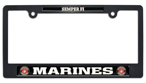NJECT US Marine Corps Semper Fi License Plate Frame Black