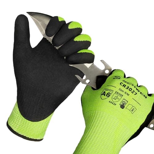 Schwer 6 Pairs Cut Resistant Work Gloves ANSI A6/A7 (Send Randomly) Cut Proof Glove CR3027, Touchscreen, Working Gloves Used for Woodworking, Glass Cutting, Warehouse, Construction, Car Repair, M