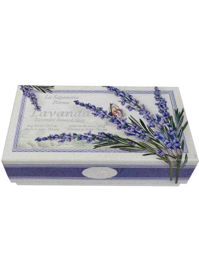Bath Soap La Saponeria Firenze Italian Spa Cleanser Made In Tuscany 10.5 Ounce Decorative Bar Lavanda (Lavender)