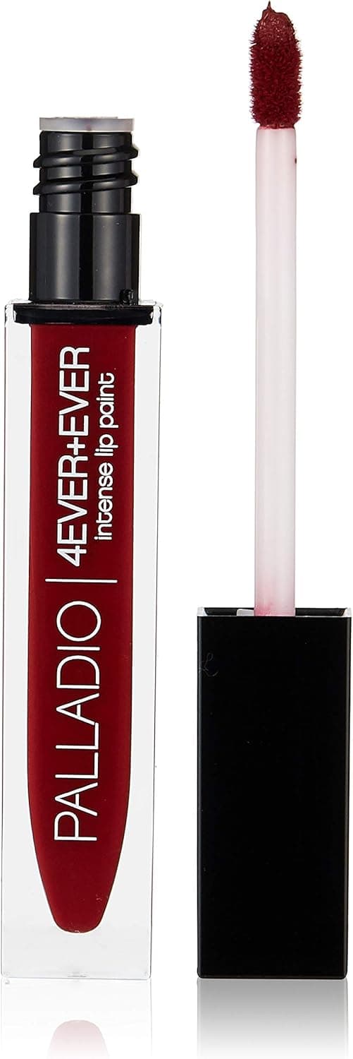Palladio 4 Ever Ever Intense Lip Paint Liquid Lipstick High Pigmented Lip Gloss High Shine Vinyl Finish Rich Color Coverage Moisturizes Lips Doe Foot Wand Applicator Everlasting