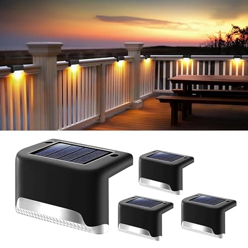 BRITSPEAR Solar Light Outdoor Garden Waterproof Stair Deck Pool Patio Fence Gate Yard Floor Step Railing Window Balcony Sunlight Pathway Ladder Light (20, Standard)