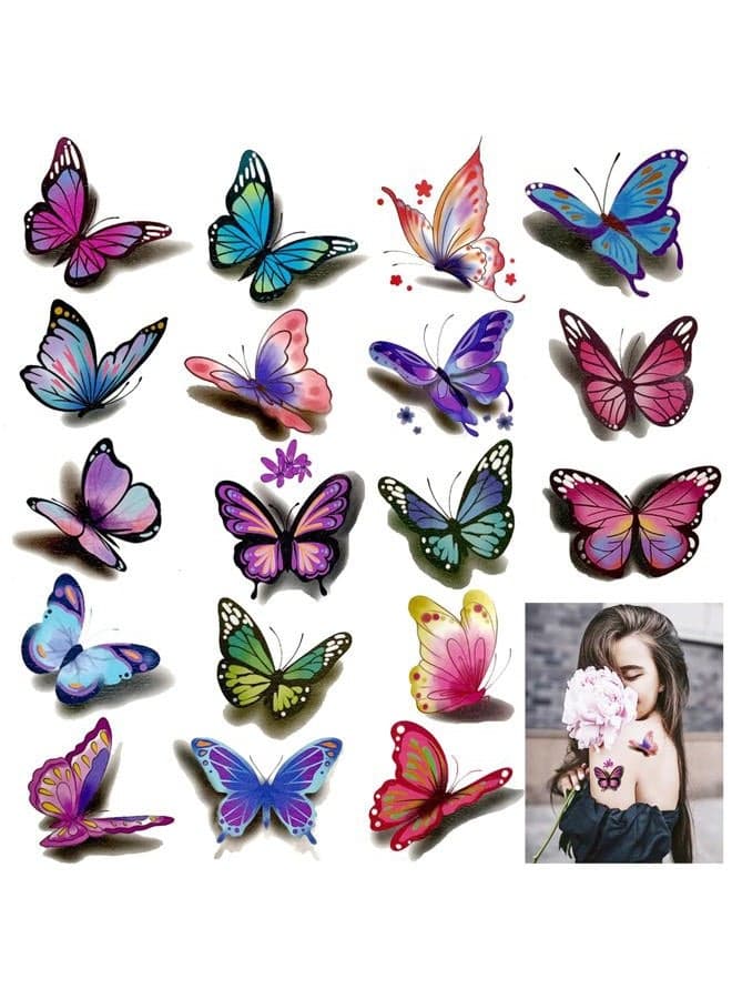 10Sheets Flower Temporary Tattoos for Women Girls, Fake Tattoo Stickers Waterproof Art for Face Body Arm Birthday Party Favors Makeup Supplies Gifts