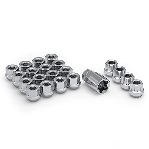 White Knight 791306-1SAM Chrome M12x1.25 Open End Bulge Acorn Lug Nut Kit with Wheel Locks, 20 Pack