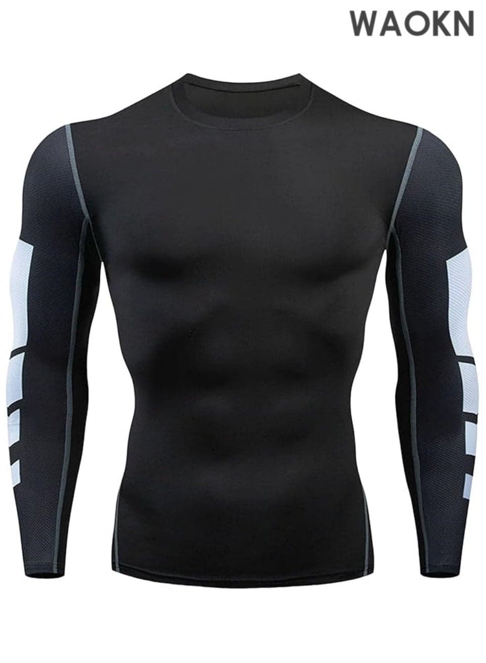 Cool innerwear for men, long sleeve undershirt, for summer, long sleeve, for mountain climbing, work wear, fitness sports, plain, under, UV protection, base layer, moisture wicking, quick drying, golf wear, amphibious -XL (Black)