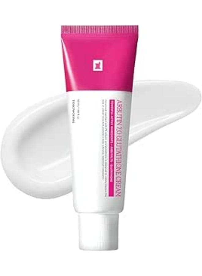 TOSOWOONG Arbutin 7% Glutathione Cream, Face Moisturizer with 70,000ppm Arbutin + 5,001ppm Glutathione, Niacinamide, Supports Even-Looking Skin Tone and Radiance | Korean Skincare, 50 ml / 1.69 fl. oz