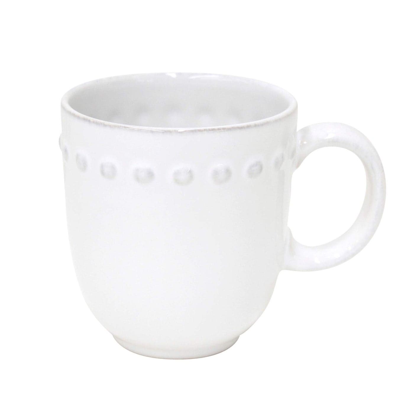 Costa Nova Ceramic Stoneware 125 oz Mug Pearl Collection White Microwave Dishwasher Safe Dinnerware Food Safe Glazing Restaurant Quality Drinkware