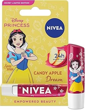 NIVEA Disney Princess Snow White Limited Edition Dream Candy Apple Lip Balm 48g Unique Disney Princess Inspired Lip Balm for Kids Contains Moisturising Shea Butter for 24 Hour Moisture