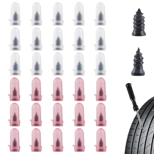 Yomirduy 30 PCS Tire Repair Rubber Nail Kit Vacuum Tire Repair Kits Spiral Rubber Nails SelfService Screw in Tire Repair Plugs for Car Truck Motorcycle Tractor Tire Puncture Repair