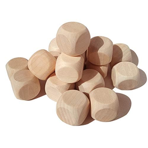 100 Pcs Blank Wooden Dice Unfinished Square Blocks 6 Sided Wood Cubes with Rounded Corners for DIY Craft Projects (12MM)