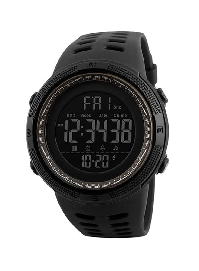 Men's Rubber Digital Watch WH-1251 - 49 mm - Black