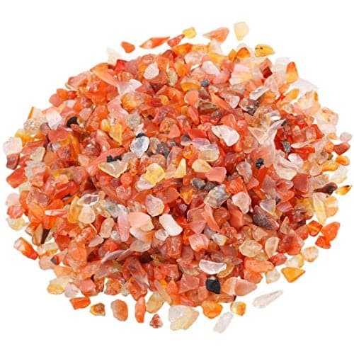 SUNYIK Carnelian Tumbled Chips Stone Crushed Pieces Irregular Shaped Stones 1pound(about 460 gram)