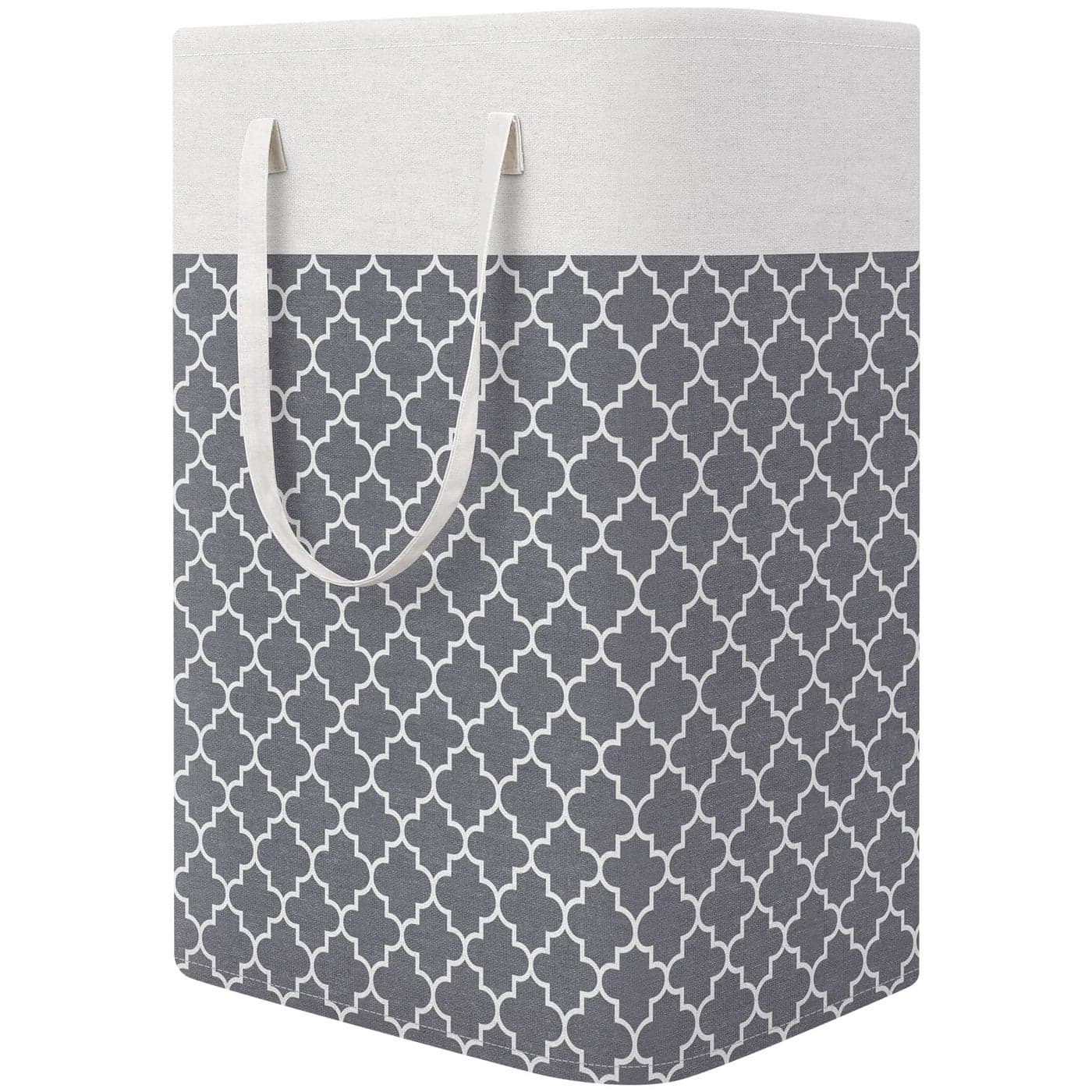 StorageRight Laundry Basket Hamper Large Collapsible Laundry Hamper with Easy Carry HandlesFreestanding Clothes Hampers for Laundry Bedroom Dorm Clothes Towels 75L Clover Grey