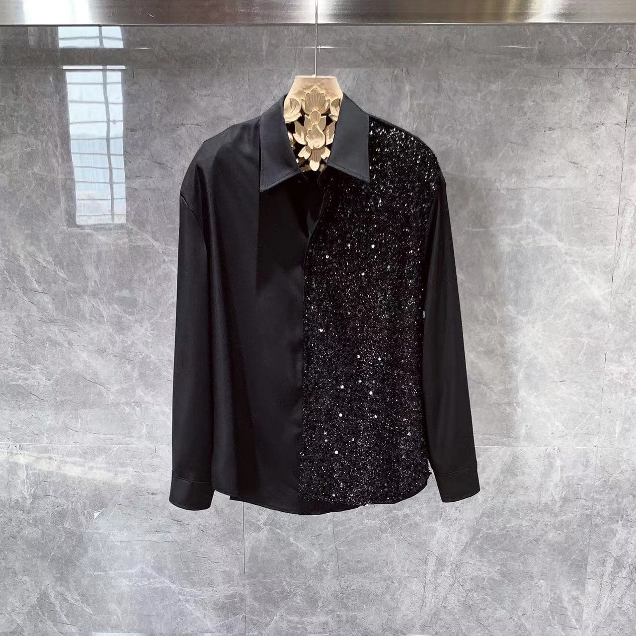 Fashion New High-End Design Sense Niche Long-Sleeved Shirt Men'S Korean Style Stylist Trendy Shirt