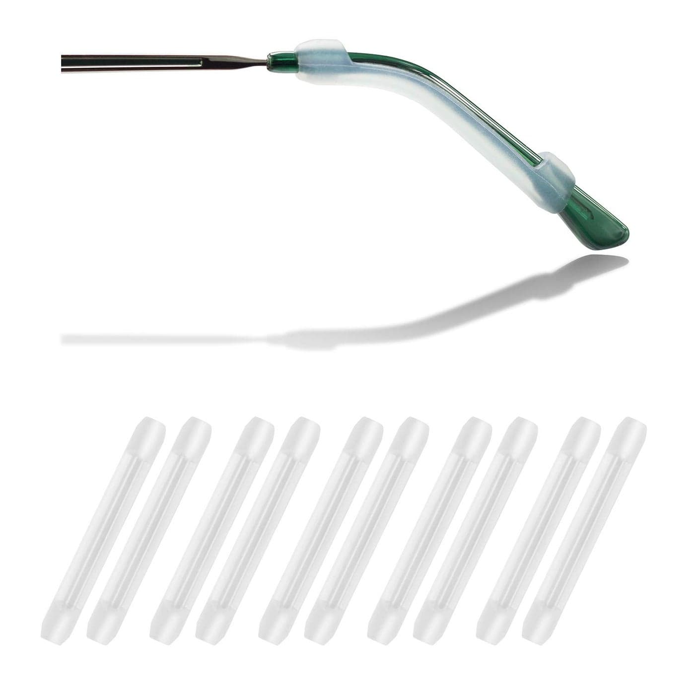 YR Soft Silicone Eyeglasses Temple Tips Sleeve Retainer AntiSlip Elastic Comfort Glasses Retainers for Spectacle Sunglasses Reading Glasses Eyewear 5 Pairs Clear