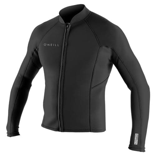 O'Neill Men’s Reactor-2 1.5mm Front Zip Long Sleeve Jacket, Lightweight Warmth and Flexibility for All Water Activities, Black, Medium
