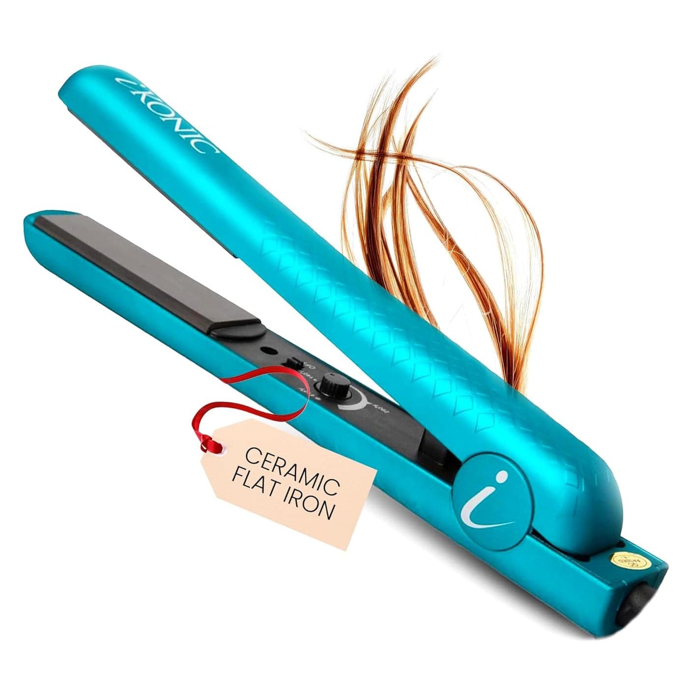 iKonic 100 Pure Ceramic Flat Iron All in One Hair Curling Iron 125 Inch with Floating Plates Infrared Technology AntiStatic FrizzFree Professional Iron for All Hair Types Blue