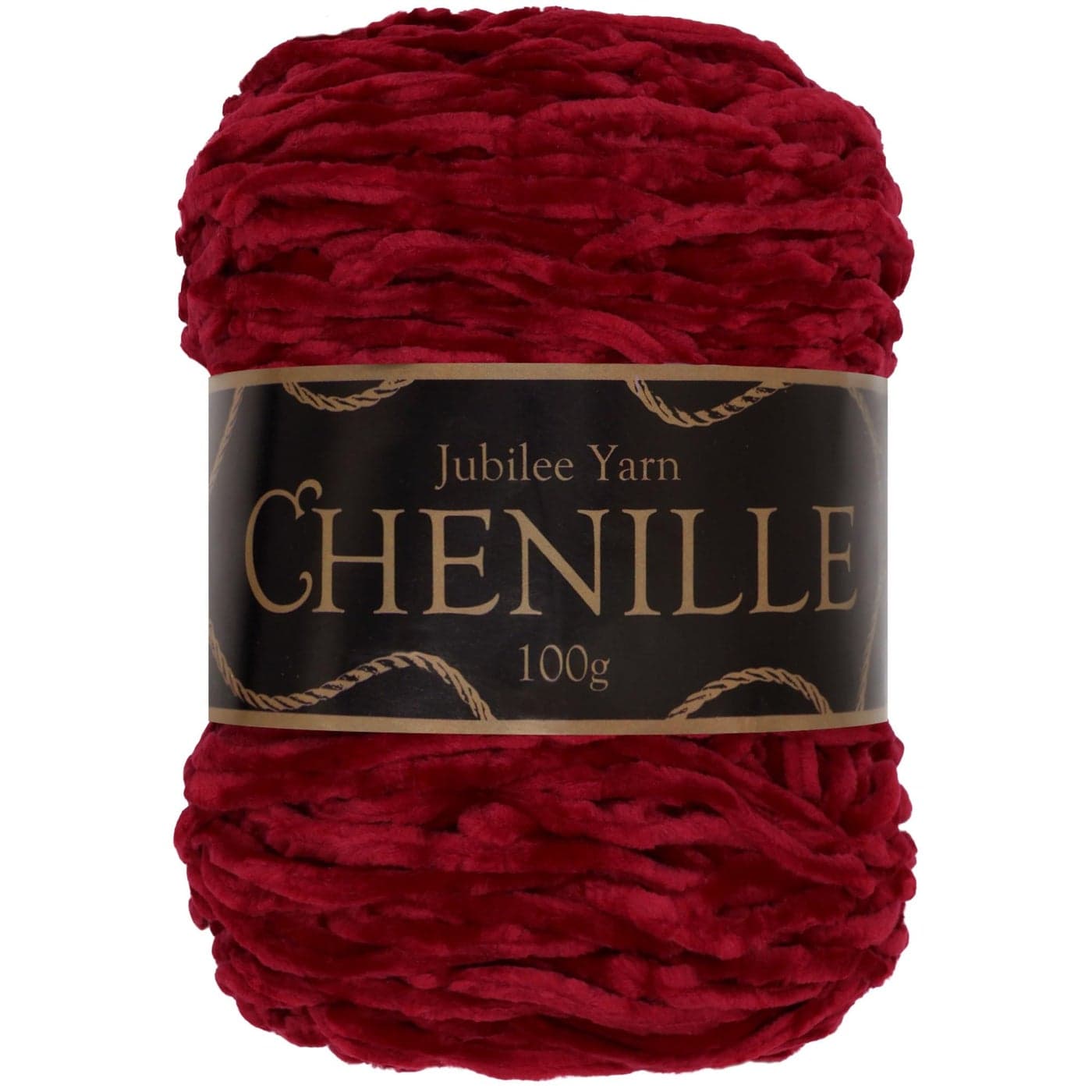 JubileeYarn Chenille Yarn 100gCake Worsted Weight Blaze Dark Red Velvet 1 Cake
