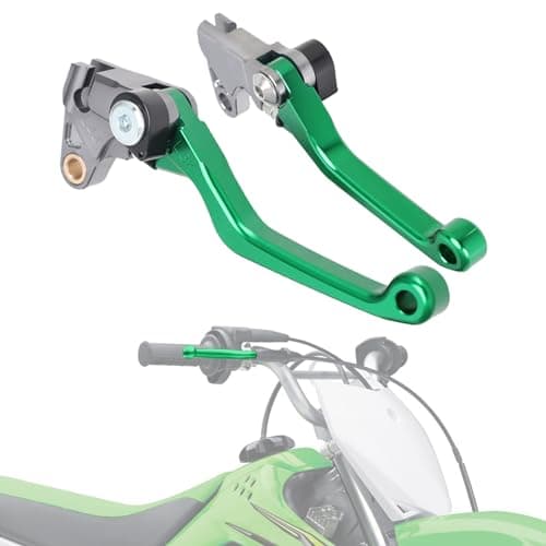 IUVWISN Brake Clutch Levers for KLX 110 KLX110 2002-2025 KLX110L 2010-2025 Dirt Pit Bike Adjustable CNC Lever Pivot Set Secure Vibrant Anodized Green