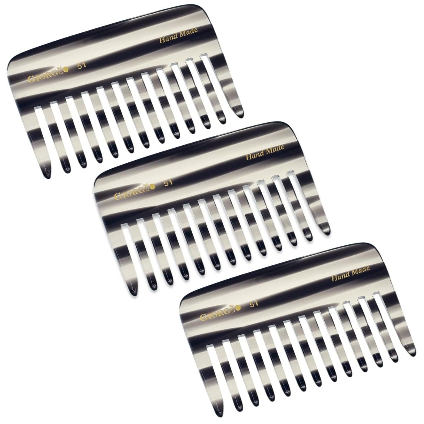 Giorgio G51 Graphite wide tooth combs for women Detangling Comb Wide Teeth Pocket Comb for Thick Curly Wavy Hair Hair Detangler Comb For Wet and Dry Everyday Care SawCut and Hand Polished 375