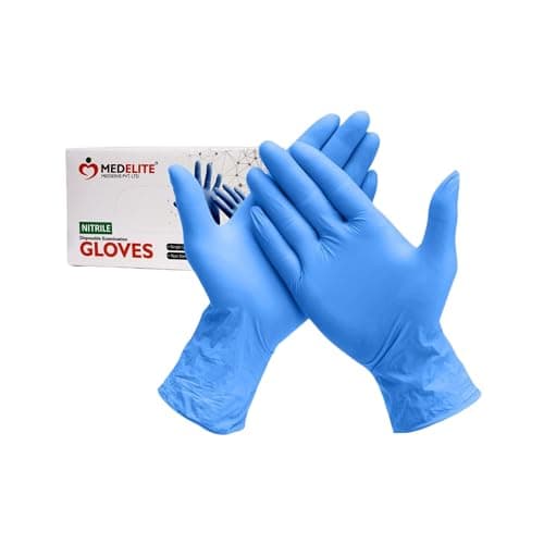 MEDELITE Coblat Blue Powder Free Nitrile Examination Hand Gloves | Non Tearable | Ambidextrous Hand Gloves for Medical, Tattoo, Food Handling, Salon, Cleaning & Industrial Use| Medium | Pack of 100
