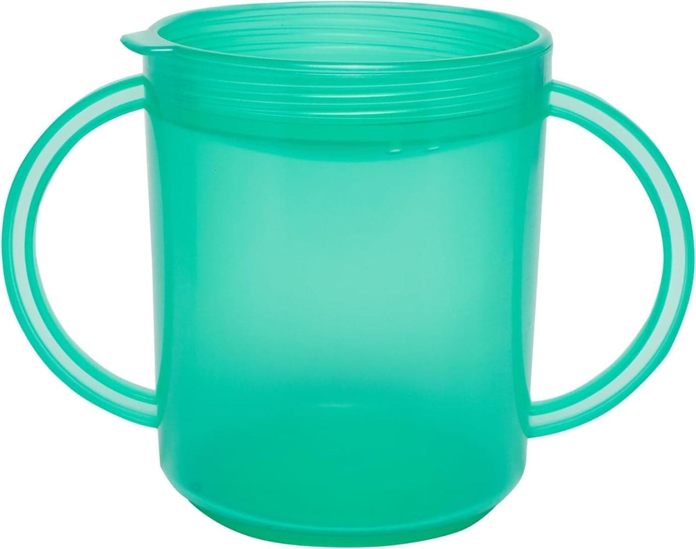 TalkTools Recessed Lid Cup with Handles Leak Proof Promotes Oral Motor Skills Lip Closure and Self Feeding Alternative to Sippy Bottle Food Grade Materials Dishwasher Safe Green