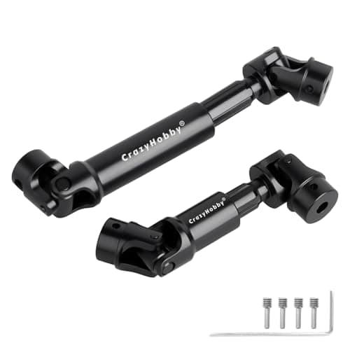 CrazyHobby 2PCS RC Drive Shafts Front Rear Centre Shaft Heavy Duty Steel for TRX4M 118 RC Crawler Upgrades Black
