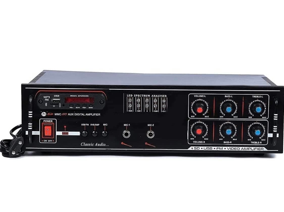 Tech-lobby® Sterio Sound 5500 watt p.m.p.o Amplifier with Recording,Echo MIC, New Feature USB,AUX,MIC,BLUTHOOTH,AV,2RC-Build in BLUTHOOTH with 8 Transistor 4 Channel Circuit Power AV Amplifier