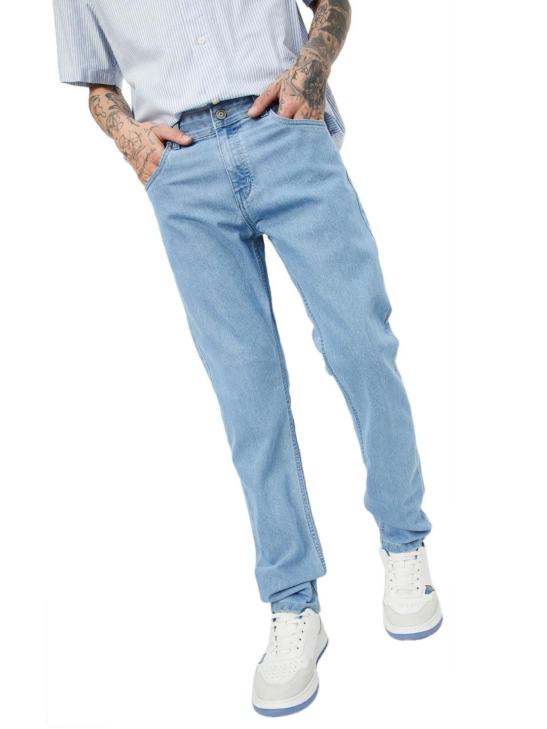 Max Men Solid Regular Fit Jeans(Blue_30)