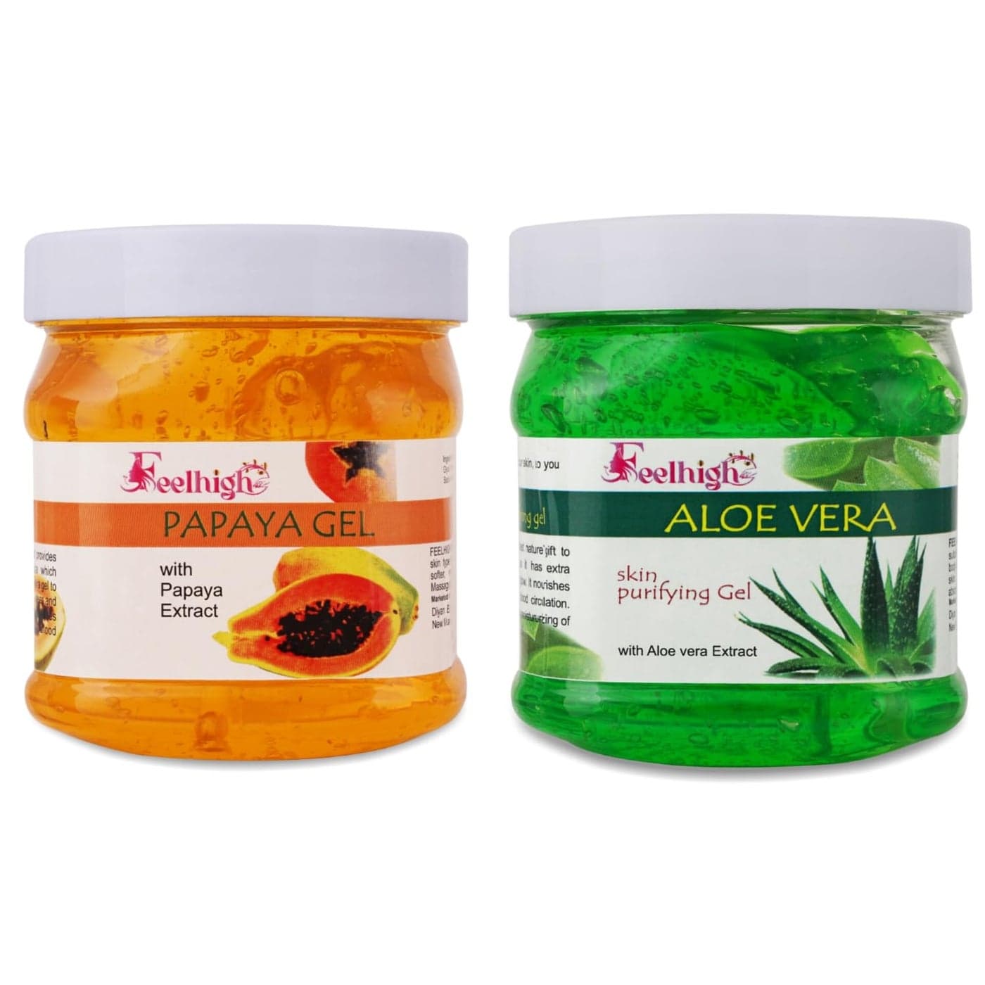 Face Body Papaya Skin Purifying Gel Enriched with Papaya Extract 500ml And Aloe Vera Face Cleansing Gel Enriched With ALoe Vera Extract 500ml Men And Women Skin Care Products